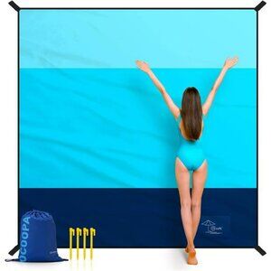 Beach Blanket Extra Large Sandproof Waterproof Picnic Mat Lightweight Nylon